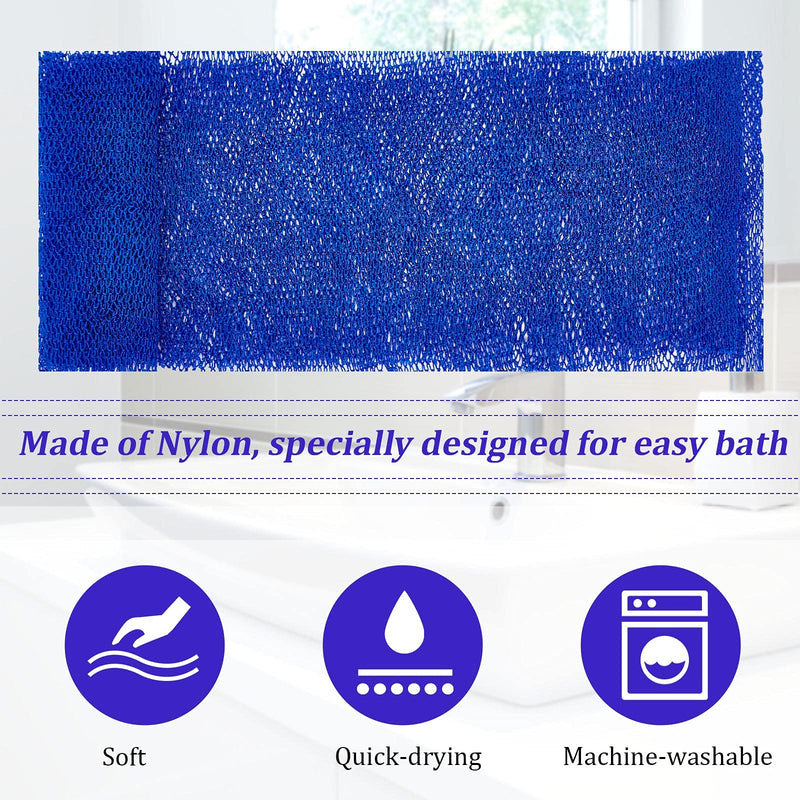 2 Pieces African Net Sponge African Body Exfoliating Net African Net Bath Exfoliating Shower Body Scrubber Back Scrubber Skin Smoother for Daily Use or Stocking Stuffer (Blue) Blue - NewNest Australia