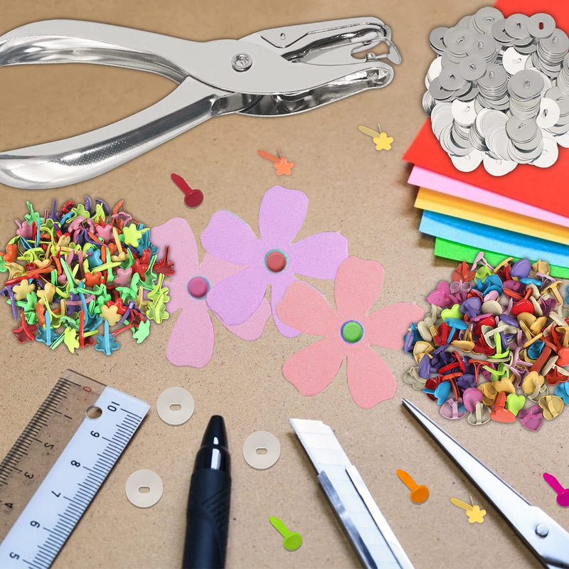 400 Pcs Mini Brad Paper Brads Fastener, Multicolor Metal Brad Split Pins Pastel, Round Fasteners with 400pcs Silver Washers and Hole Punch, Small Paper Fasteners for Crafts/Scrapbooking DIY Supplies - NewNest Australia