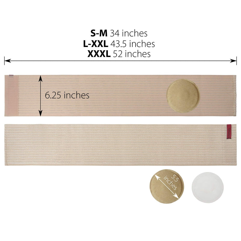 ORTONYX Premium Umbilical Hernia Belt for Men and Women / 6.25" Abdominal Binder With Hernia Support Pad - Navel Ventral Epigastric Incisional and Belly Button Hernias - Beige OX5241-L/XL Large/X-Large (Pack of 1) - NewNest Australia