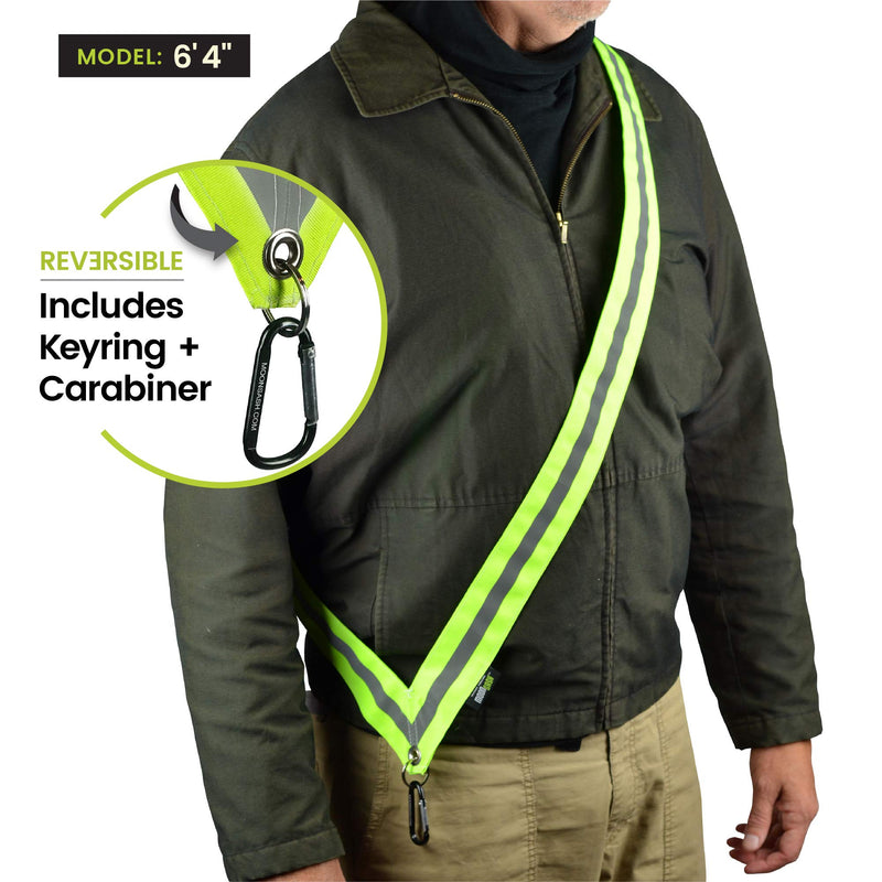 MOONSASH > Made in USA > The Original Reflective Sash for Walking at Night/e-Bikes/Scooters > Reversible, Stylish, Practical > Ditch The Belts, Bands & Vests > Men, Women & Kids > in Yellow & Black XL - NewNest Australia