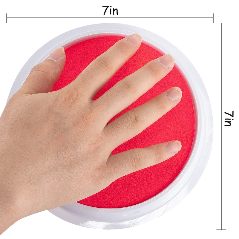 8 Pack 7" Large Round Craft Ink Pad- 8 Colors Rainbow DIY Fingerprint Ink Pad Stamps Partner Washable Color Painting Card Making Stamp Pad for Kids Rubber Stamp Crafting Paper Wood Fabric Scrapbook - NewNest Australia