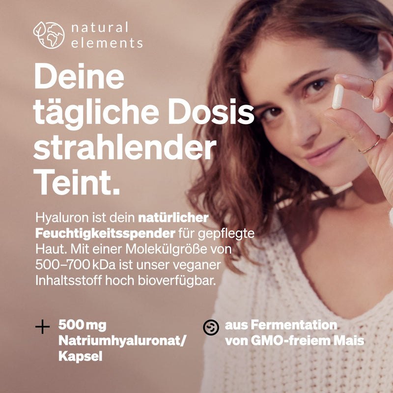 Hyaluronic Acid Capsules - High Dose, 400 mg - 90 Capsules - Laboratory Tested, Do Not Contain Magnesium Stearate - 500-700 kDa - Vegan and Made in Germany - NewNest Australia
