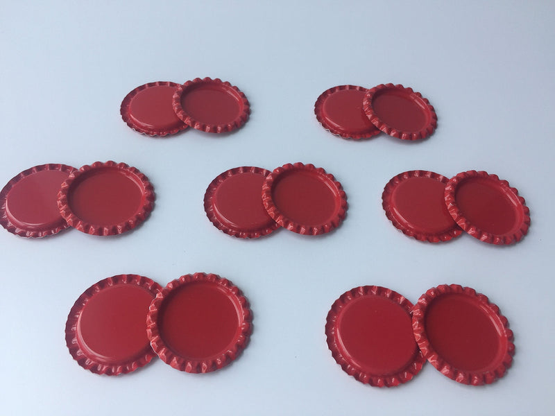 RUTICH 100 PCS Flat Decorative Bottle Cap Craft Bottle Stickers Double Sideds Printed for Hair Bows, DIY Pendants or Craft ScraPbooks(Dark Red) Dark Red - NewNest Australia
