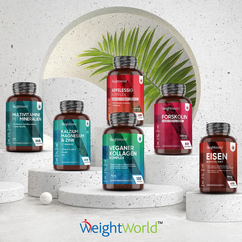 Vegan Collagen Capsules - Collagen Complex Protein For Collagen Formation In The Body - 180 Capsules For 2 Months - Hyaluronic Acid, Vitamin C, E & Zinc - For Skin, Hair & Nails - Collagen Weightworld - NewNest Australia
