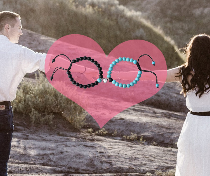 XIANNVXI Couples Bracelets His and Her Magnetic Matching Couple Gifts Bracelets Jewelry Black&Green - NewNest Australia