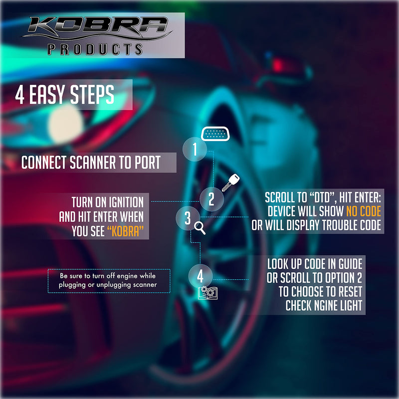 Kobra Newest Version OBD2 Scanner Car Code Reader - Universal Auto OBD Car Diagnostic Tools for All Cars, Automotive Check Engine Readers with Reset (Red and Black) - NewNest Australia