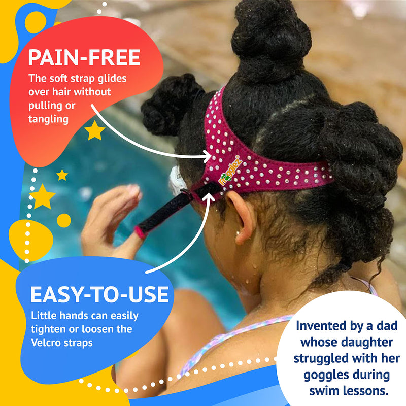 Frogglez Anti-Fog Swimming Goggles for Kids Under 10 (Ages 3-10) Recommended by Olympic Swimmers; Premium Pain-Free Strap Pink Frog - NewNest Australia
