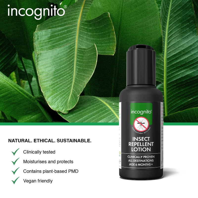 Incognito Insect Repellent Lotion 50ml | Protects for Up to 7 Hours | Natural DEET Free Formula | Insect Repellent & Moisturiser for Soft Protected Skin | Travel Friendly Organic Mosquito Repellent - NewNest Australia