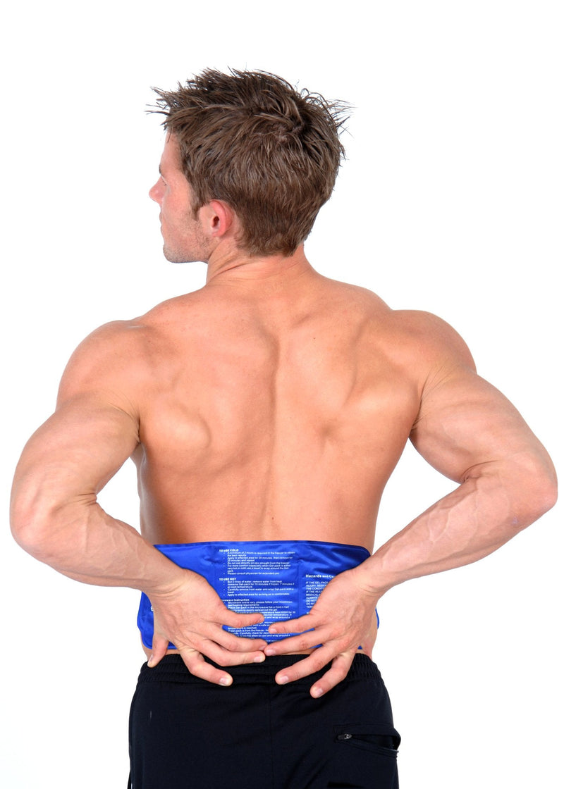 Hot & Cold Reusable and Flexible Gel Ice Pack for Pain Relief with Straps - Fits Any Body Parts - Flexible After Frozen - Back, Shoulders, Neck, Waist, Wrist, Arms, Ankle, Calves 14'' X 6'' (Blue) - NewNest Australia