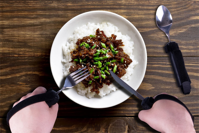 Aidapt Bendable Cutlery Set with a Knife, fork, Spoon and Utensil Straps Soft Grip Eating Aid, Bend to any Angle, Reduce Wrist Stress, ideal for those with Arthritis, Limited Grip and Arm Movement - NewNest Australia