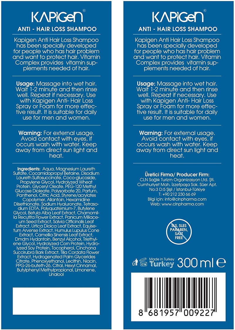 McG KAPIGEN Anti Hair Loss Shampoo - DHT Blocker, Growth, PROCAPIL, Vegan, Biotin, Natural, Organic | NO Minoxidil, Finasterid | Sulphate, SLS, SLES, Paraben, Cruelty FREE | Treatment for Men & Women - NewNest Australia