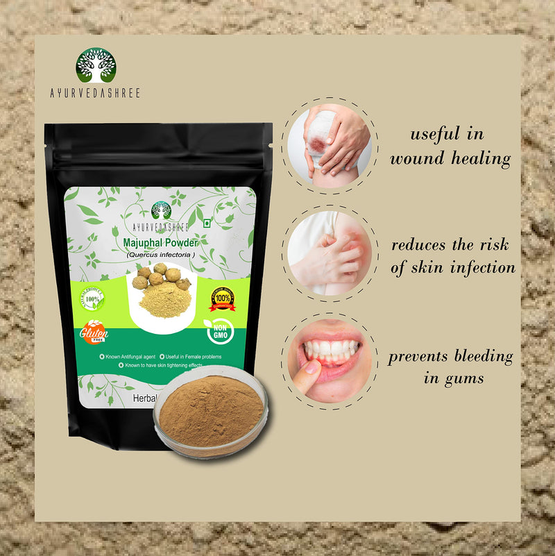 AYURVEDASHREE Majuphal Powder 200 Gm | Galnuts Powder (Quercus infectoria) | 100% Pure Quercus Infectoria/Majuphal/Manjakani - NewNest Australia