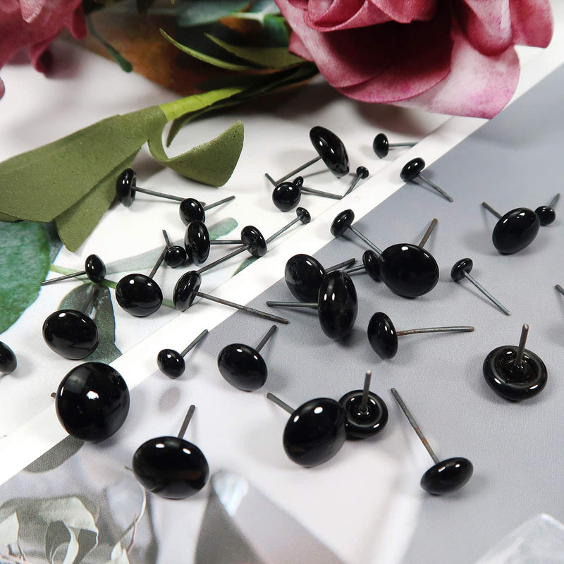 TOAOB 100pcs Black Glass Eyes Kits 3mm to 12mm Assorted Sizes for Crafts Needle Felting Bears Dolls Decoys Sewing 3/4/5/6/7/8/9/10/11/12mm - NewNest Australia