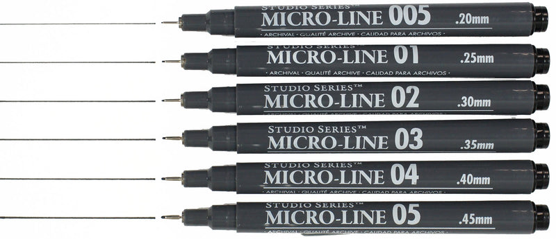 Studio Series Micro-Line Pigment Ink Pen Set (Set of 6) - NewNest Australia