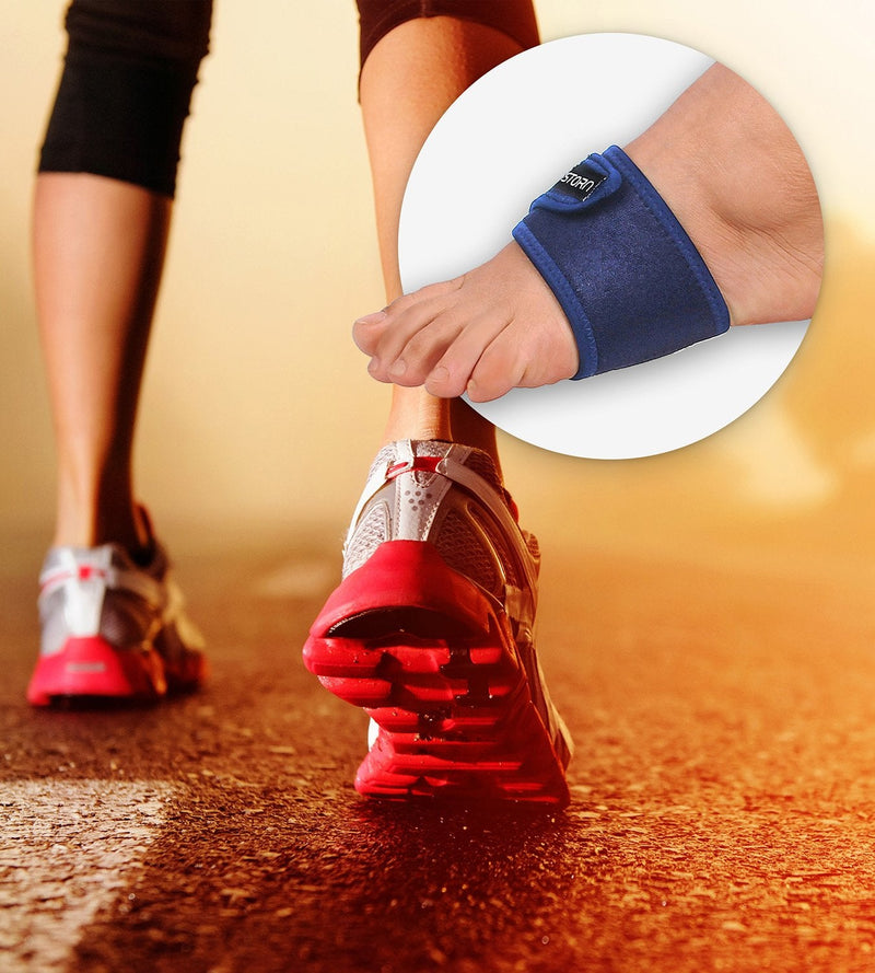 Astorn Foot Pain Relief Arch Support Brace for Women & Men Set of 2 | Compression Arch Support Sleeves with Comfort Gel Cushions | Adjustable Plantar Fasciitis, Bunion and Arch Pain Relief Brace - NewNest Australia