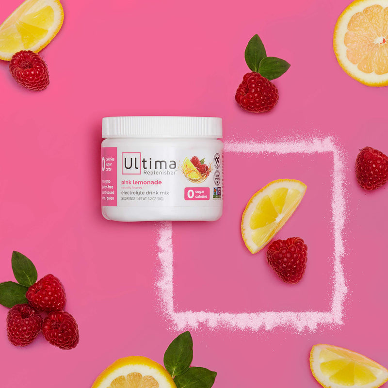 Ultima Replenisher, Electrolyte Hydration Powder, Pink Lemonade, 30 Serving Tub - Sugar Free, 0 Calories, 0 Carbs - Gluten-Free, Keto, Non-GMO, Vegan - NewNest Australia