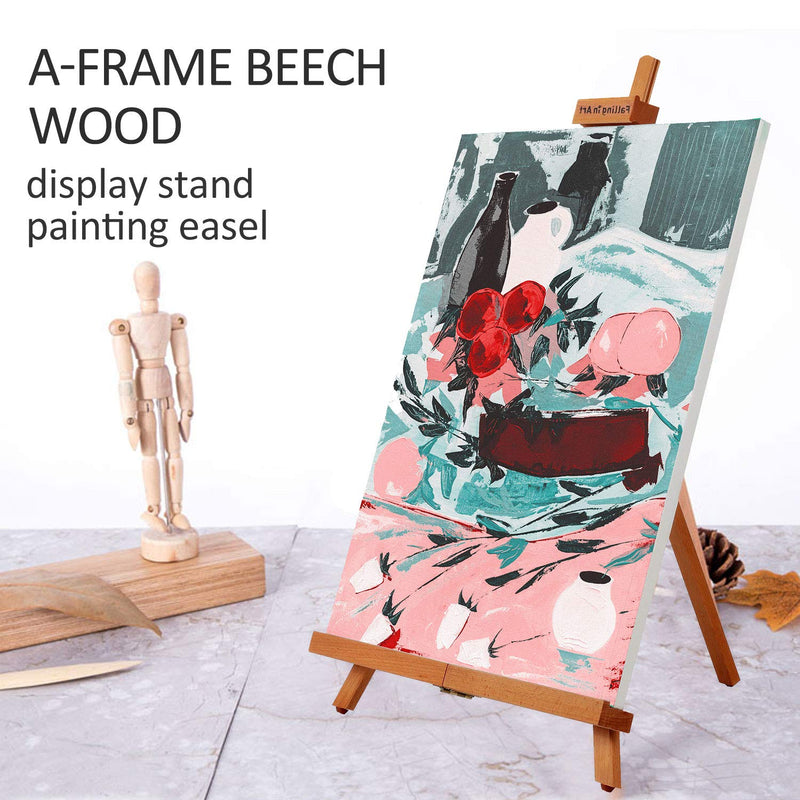 NewNest Australia - Falling in Art Beechwood 25’’ Tabletop Easel Display Stand for Painting- Holding Canvas Up to 22 1/2 Inches High, Artist A-Frame Tripod with Rubber Feet, Portable Photo and Sign Holder Single 