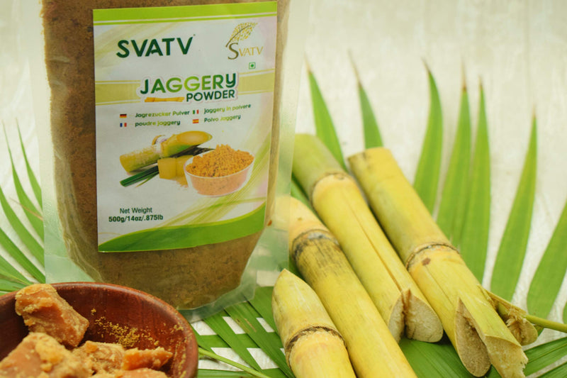 Svtav Jaggery Powder, Hand Crushed Gur Powder | Natural Sweetener | Brown Sugar | Indian Sugarcane Substitute | No Preservatives | No Artificial Flavors - 227G - NewNest Australia