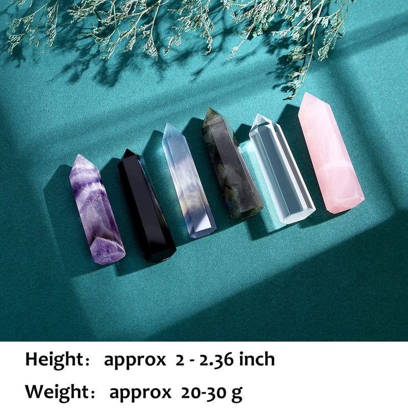 XIANNVXI 2" Fluorite Crystal Wand Healing Crystals Wand Tower Natural Gemstone Hexagonal Point Wand for Reiki Meditation Therapy Energy Direction - NewNest Australia