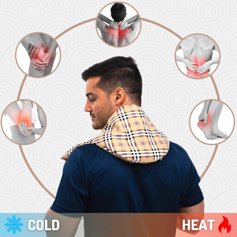 Heat Cushion Neck & Shoulder For Microwave ‚ Grain Pillow Neck (60 X 22 Cm) ‚ Neck Pillow With Washable Cover, 100% Cotton And Lavender Fragrance ‚ Heat Cold Therapy - NewNest Australia