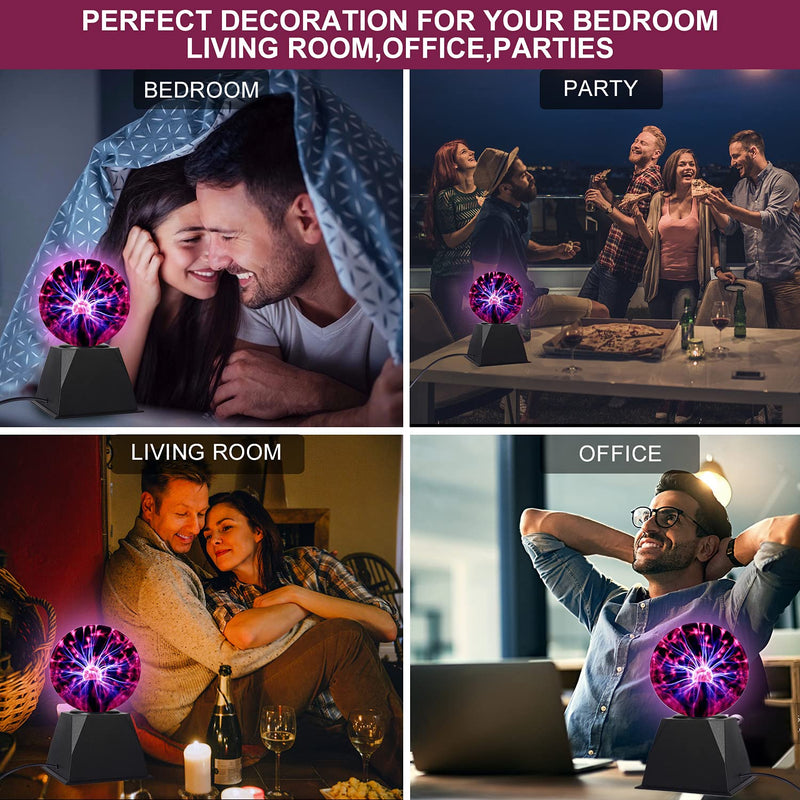 Gresus 5 Inch Magic Plasma Ball Lamp - Touch & Sound Sensitive Interactive Plasma Lamp Nebula Sphere Globe, Science Educational Gift for Decorations/Parties/Bedroom - NewNest Australia