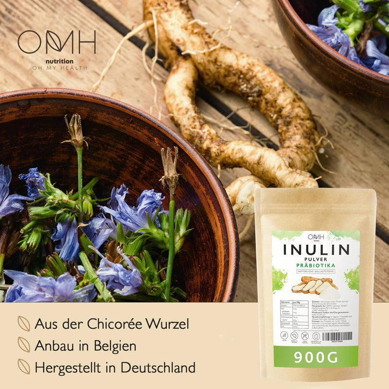 Inulin powder prebiotics fiber 900g (0.9kg) cultivation in Europe chicory root vegan - NewNest Australia