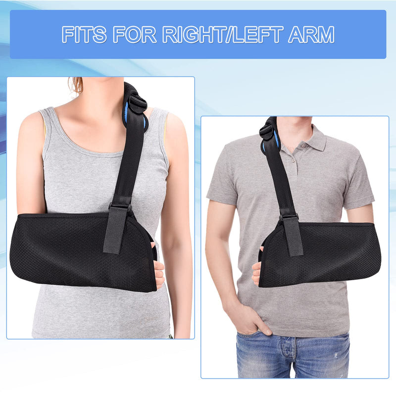 Fasola Universal Arm Sling, Shoulder Immobilizer with a Foam Neck Pad for Women, Men, Teenager, Adjustable Arm Support Strap for Broken Wrist, Elbow, Arm, Dislocated Shoulder - L Black - NewNest Australia