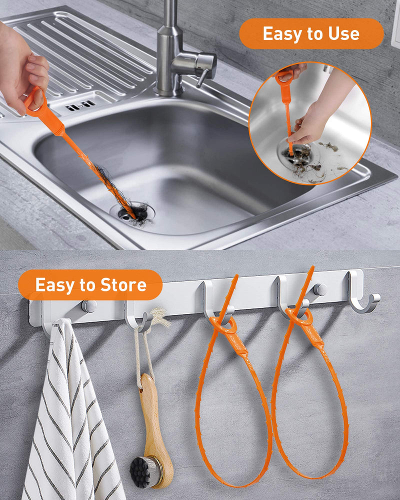 Oanie 6Pack 25 Inch Drain Clog Remover Tool, Drain Hair Cleaner Tool, Hair Cather Shower Drain Tool, Drain Auger hair Cleaning Tool for Shower Kitchen Sink Bath Tub Bathroom - NewNest Australia