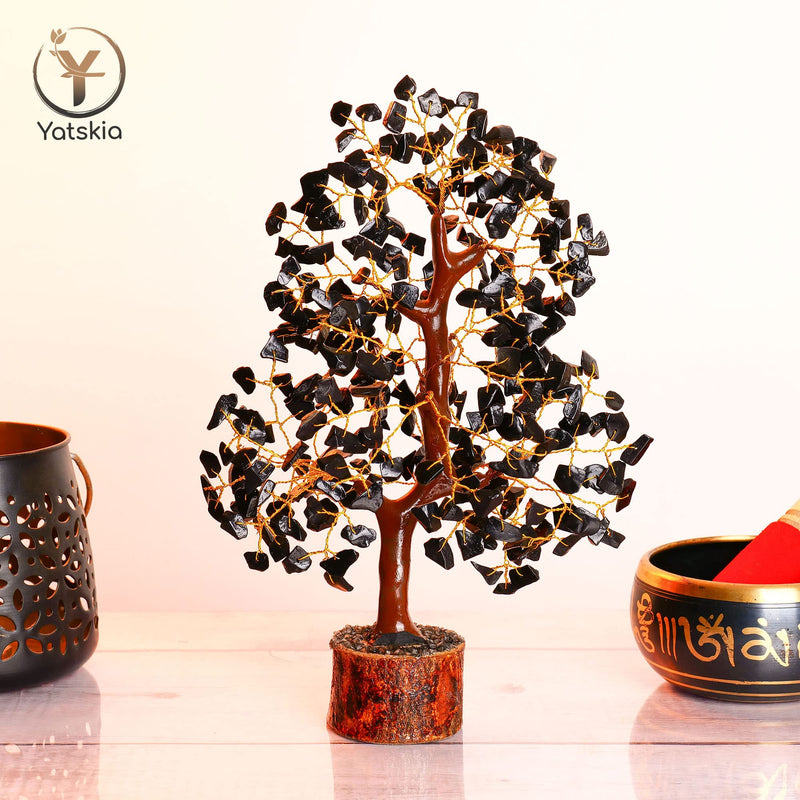 Black Tourmaline Crystal - Crystal Tree, Artificial Trees, Tourmaline Crystal, Crystal Items for Gift, Healing Gifts, Fungshui Decorations, Crystal Tree for Positive Energy Black Tourmaline Golden Wire - NewNest Australia