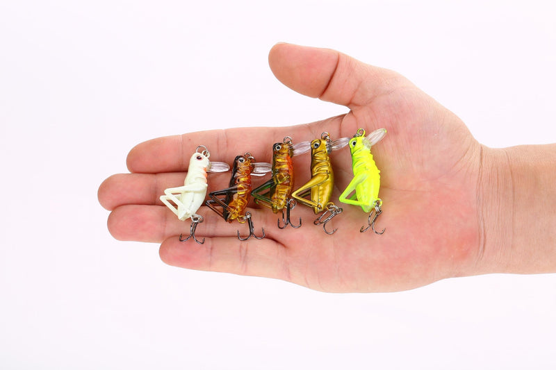 5Pcs Grasshopper Fishing Lure, Artificial Lifelike Bass Lure Baits with Storage Box - NewNest Australia