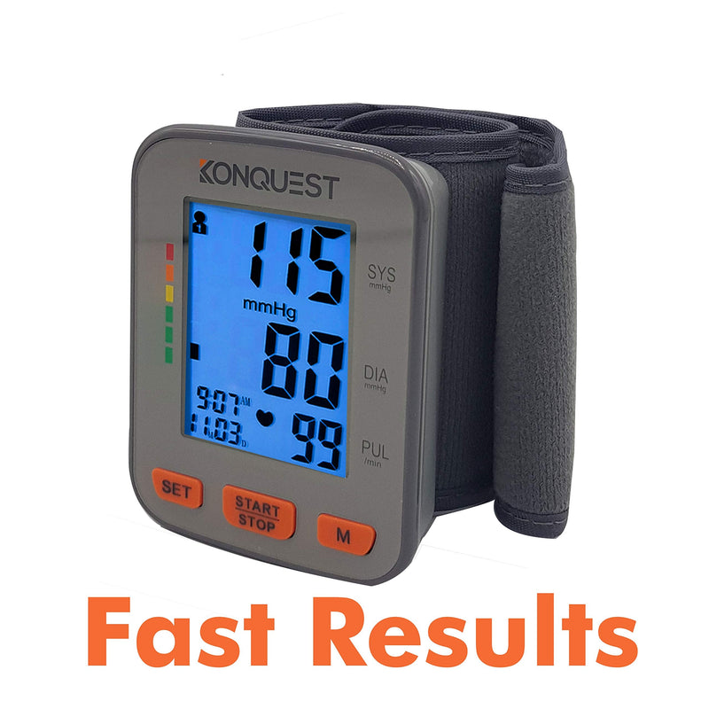 Konquest KBP-2910W Automatic Wrist Blood Pressure Monitor - Accurate - Adjustable Cuff, Large Screen Display, Portable Case - Irregular Heartbeat & Hypertension Detector - NewNest Australia