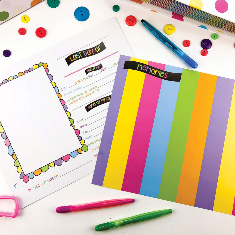 School Memory Scrapbook Refill Extra Pages Kits (Two Grades) for First & Last Day of School for Class Keeper Memory Keepsake Book for Girls Pastel for Girls - NewNest Australia