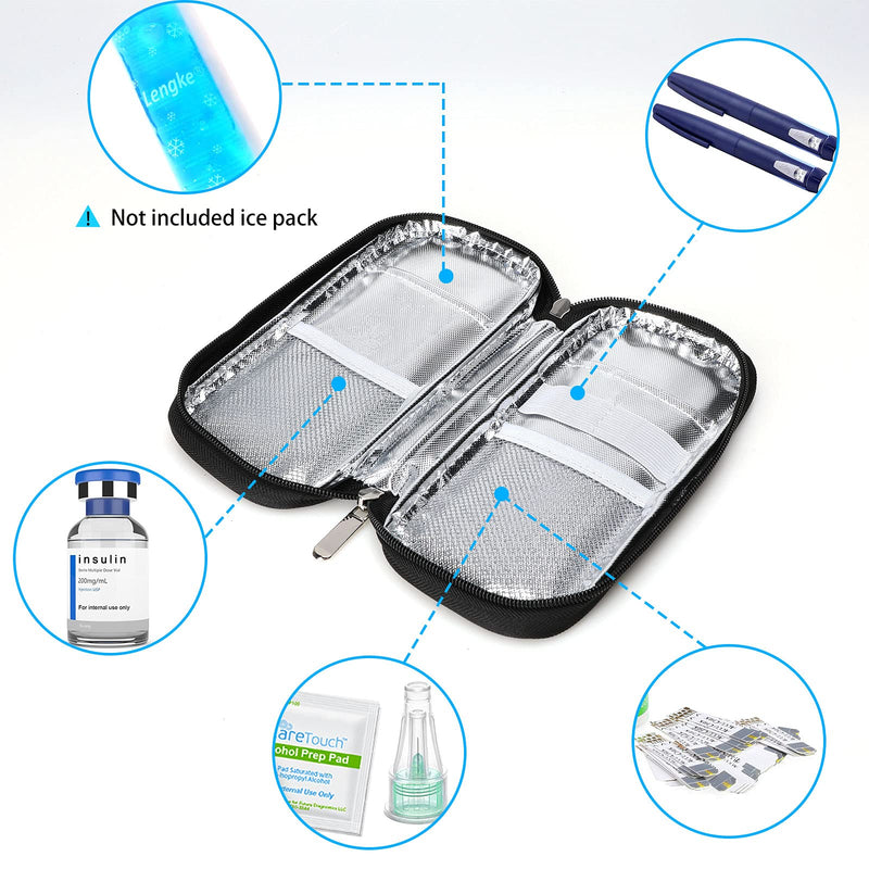 Insulin Cooler Travel Case - Organizer Insulin Case for Diabetes Accessories Keep Supplies Safe and Cold by YOUSHARES(Black) dark - NewNest Australia