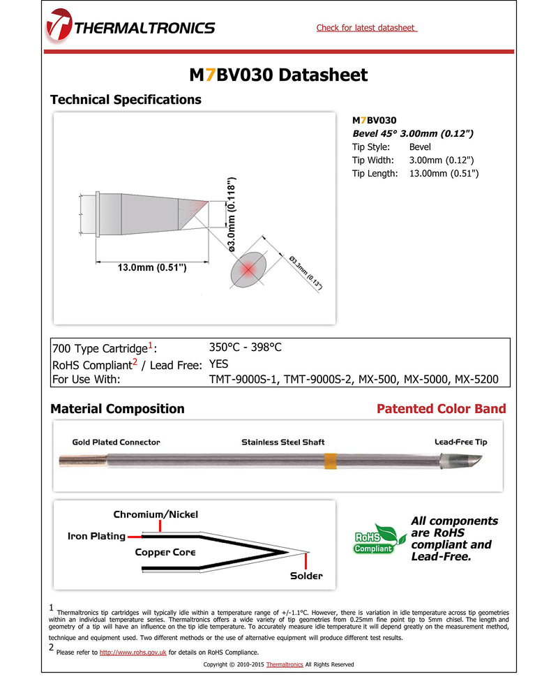 Thermaltronics M7BV030 Bevel 45deg 3.00mm (0.12in) - NewNest Australia