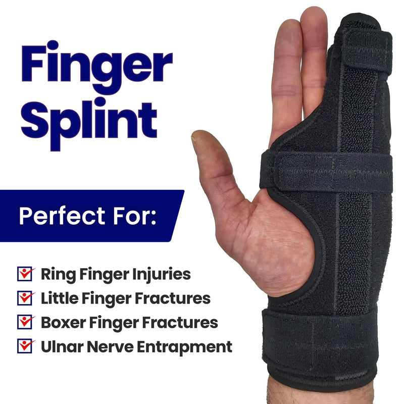 Metacarpal Finger Splint Hand Brace – Hand Brace & Metacarpal Support for Broken Fingers, Wrist & Hand Injuries or Little Finger Fracture (Right - Small/Med) Right - Small/Med - NewNest Australia