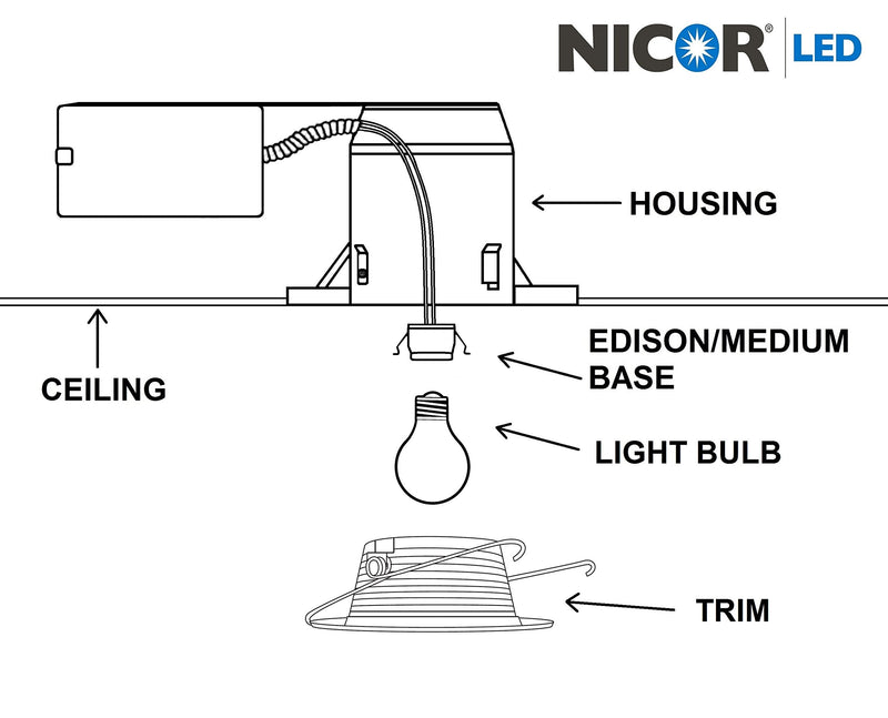 NICOR Lighting 6 inch Housing for Remodel Applications, Airtight (17003AR) - NewNest Australia