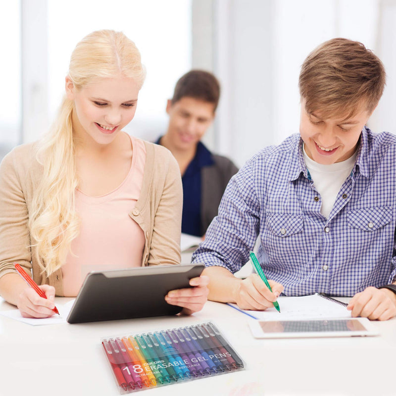 Vanstek 18 Colors Retractable Erasable Gel Pens Clicker, Fine Point(0.7), Make Mistakes Disappear, Premium Comfort Grip for Drawing Writing Planner and Crossword Puzzles - NewNest Australia
