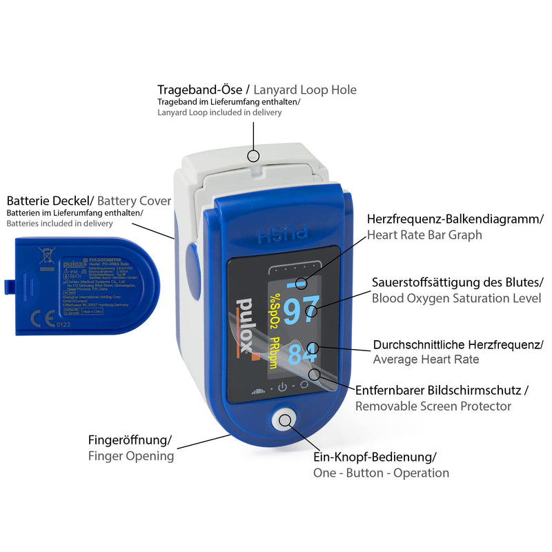 Pulox PO-200A Solo Pulse Oximeter with Alarm and Pulse Sound for Measuring Pulse and Oxygen Saturation on the Finger - NewNest Australia