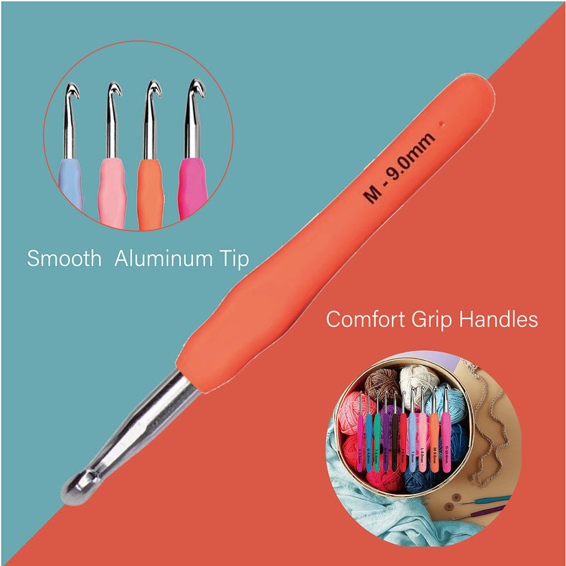 20 Sizes Crochet Hooks Complete Set,0.5mm-10mm Ergonomic Crochet Hooks with Case for Arthritic Hands - NewNest Australia