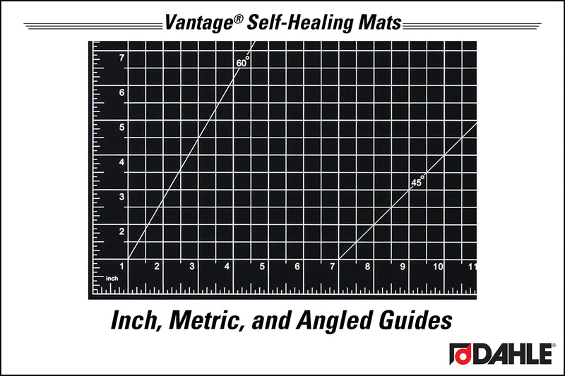 Dahle Vantage 10670 Self-Healing Cutting Mat, 9"x12", 1/2" Grid, 5 Layers for Max Healing, Perfect for Crafts & Sewing, Black 9" x 12" - NewNest Australia