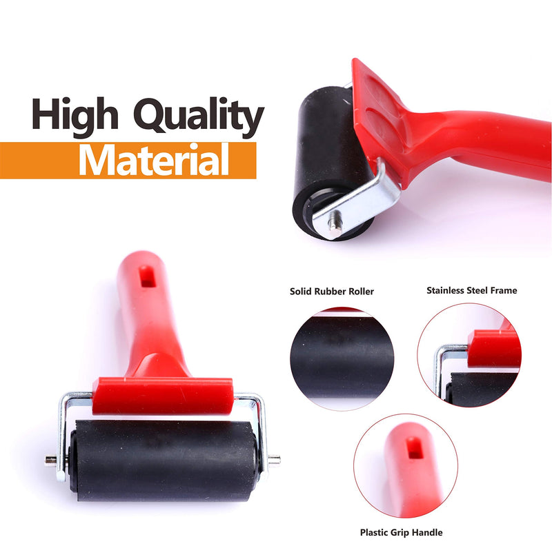 UCEC 3 PCS Rubber Rollers, Durable Hard Rubber Brayer Rollers for Crafting, Glue Roller Paint Brush for Printmaking Stamping Gluing, Anti Skid Tape Construction (2.4”, 5.9”, 7.9”) - NewNest Australia