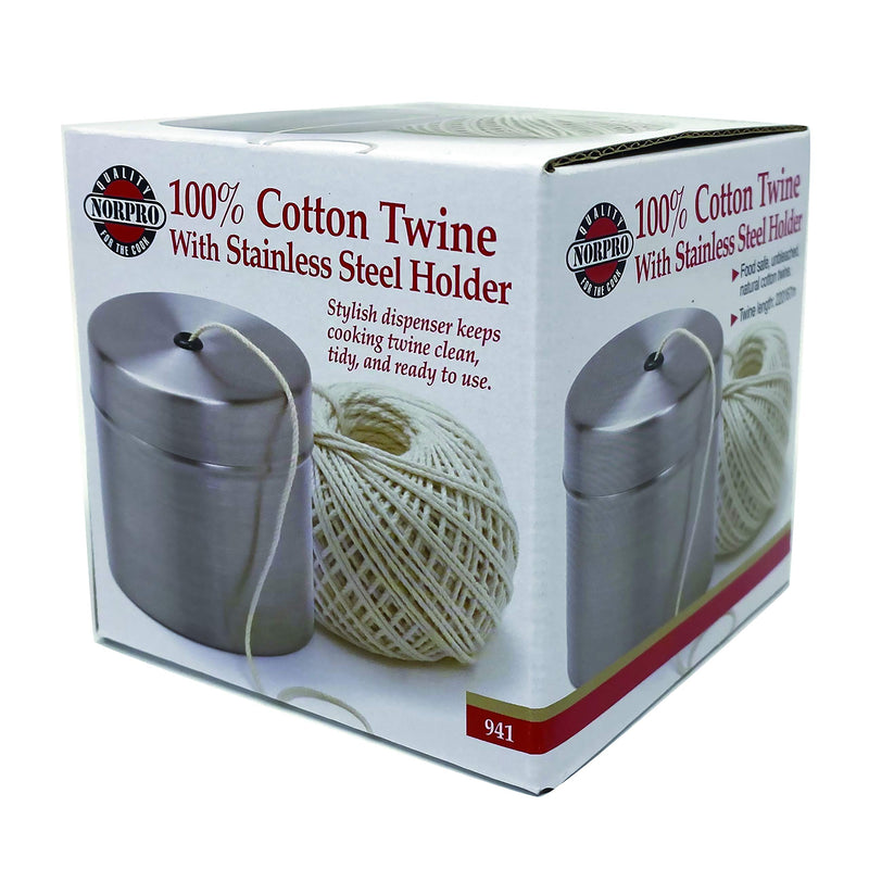 NewNest Australia - Norpro Stainless Steel Holder with Cotton Cooking Twine, 220 feet Silver 1 