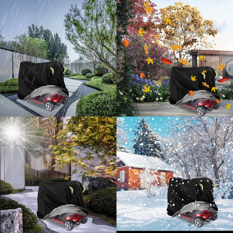 MaxAwe 140x 66x 91cm Mobility Scooter Cover Waterproof Heavy Duty, 420D Wheelchair Scooter Storage Protective Cover Outdoor, Disability Scooter with Elastic Band Protect from Snow Rain Sun Dust, 1 Stk - NewNest Australia
