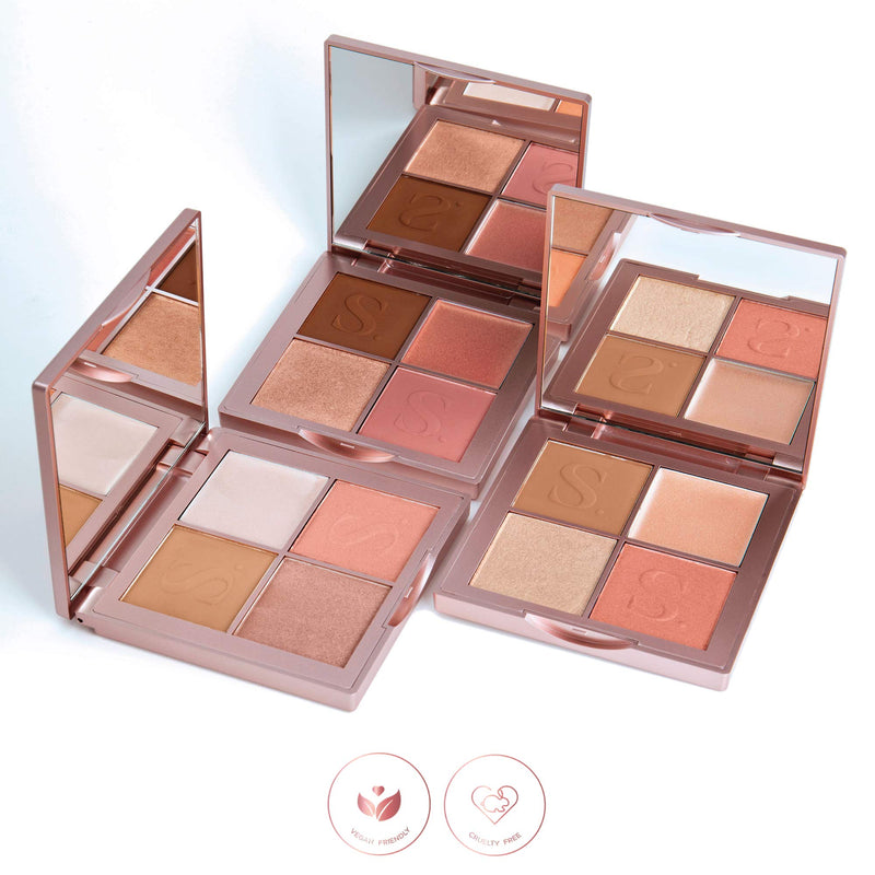 Sculpted 4 in 1 Beauty Blocks, Blush and Cream Complete Makeup Face Contour Palette 12g (Light) Light - NewNest Australia