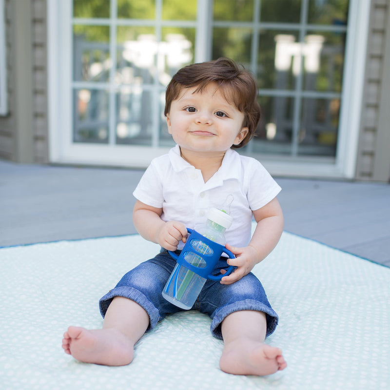 Dr. Brown's Silicone Bottle Handle for Standard Baby Bottles - Blue - 4m+ Standard Neck - NewNest Australia