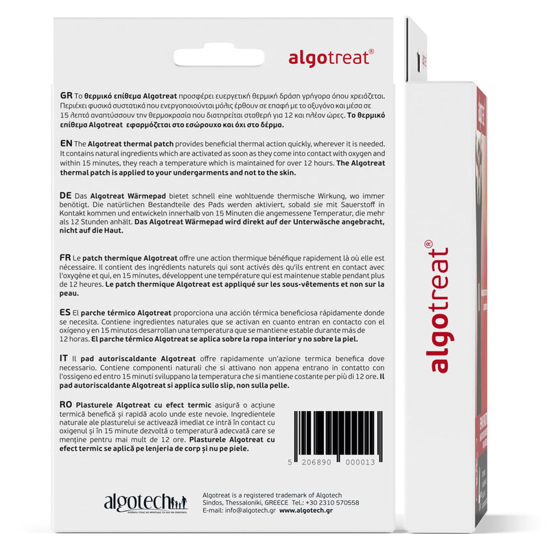 Algotreat Therapeutic Heat Patches - 4 Pack - Odorless Comfortable Pain Relieving Heat Pads For Neck, Back Or Shoulder Pain - Apply To Underwear For Maximum Performance - NewNest Australia