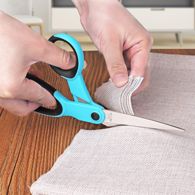Fabric Scissors, Scissors Set with Sharp Stainless Steel Blade and Soft Handles, Including Sewing Scissors, Craft Scissors, Thread Snipers and Embroidery Scissors, 4PCs, Blue/Black - NewNest Australia