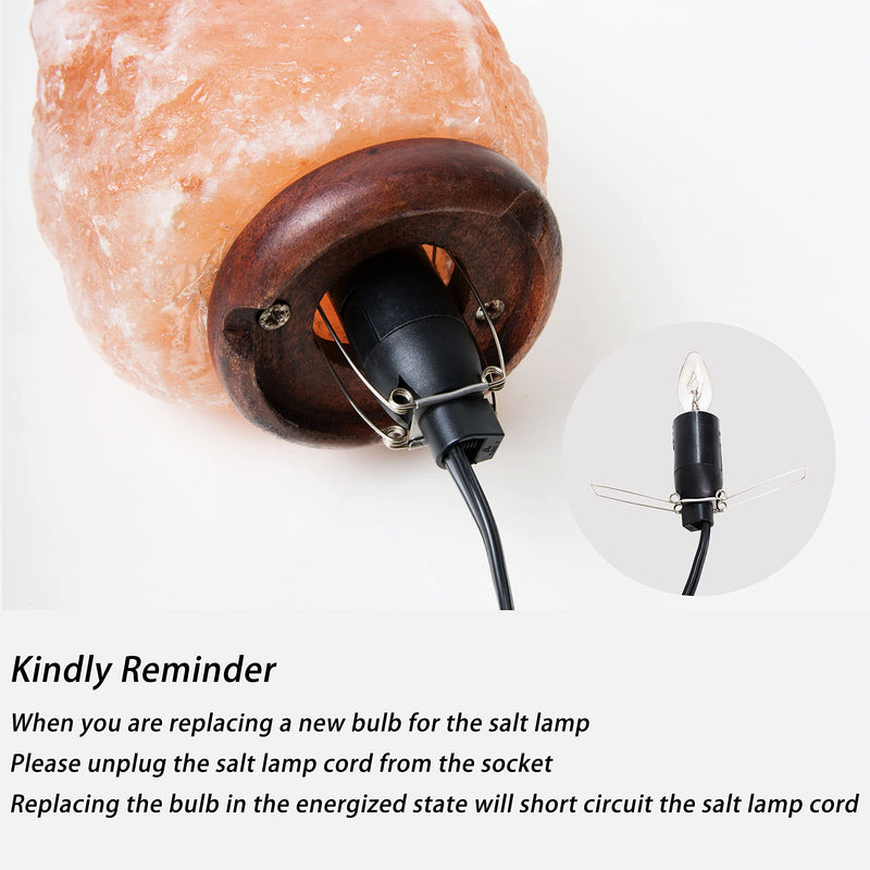 OHLGT Himalayan Salt Lamp Cord Replacement with Dimmer Switch and 6 Packs E12 Halogen Salt Lamp Bulbs (5 Feet Cord with Metal Clip) 5 Feet Cord With Metal Clip - NewNest Australia