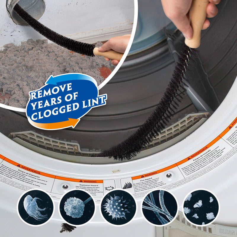 Holikme 2 Pack Dryer Lint Vacuum Attachment and Flexible Dryer Lint Brush, Dryer Vent Cleaner Kit, Vacuum Hose Attachment Brush, Lint Remover, Black - NewNest Australia