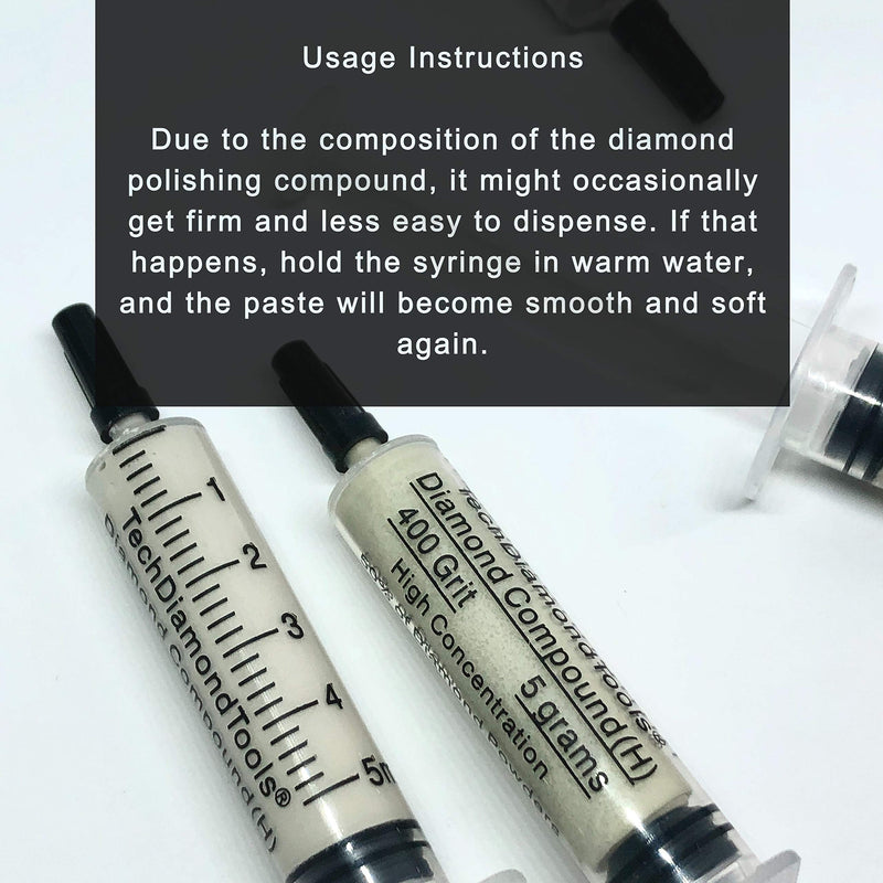 TechDiamondTools Diamond Polishing Compound Polishing Paste 5,000 Grit Mesh 2-3 Microns for Mirror Finish 5 Grams with Medium (M) 25% Concentration of Damond Powder 5,000 grit / 2 - 3 microns - NewNest Australia